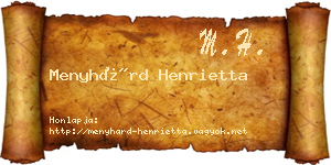 Menyhárd Henrietta névjegykártya
