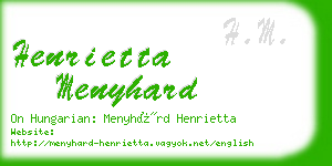 henrietta menyhard business card